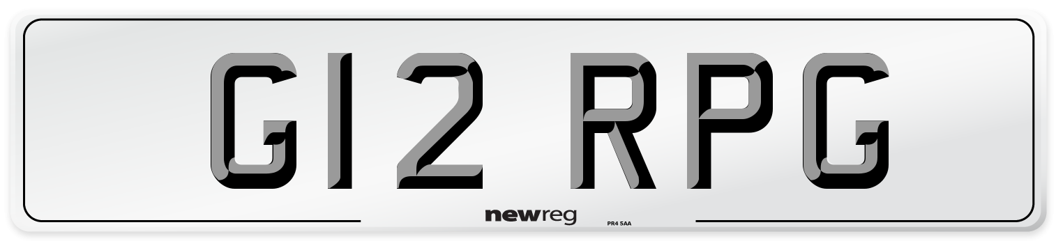 G12 RPG Number Plate from New Reg